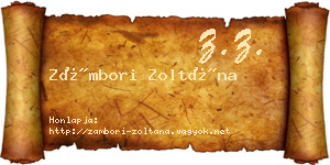 Zámbori Zoltána névjegykártya